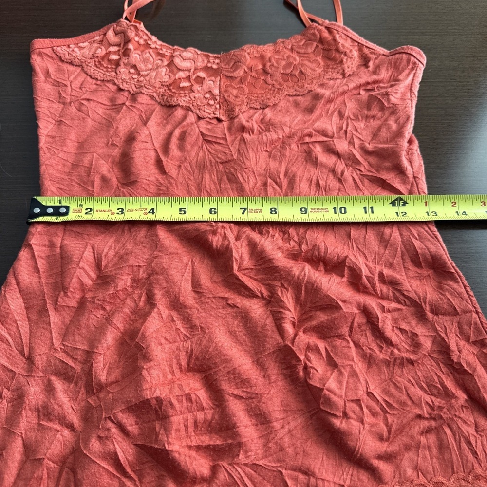 Maurices Cami Coral Lace Trim Crinkle Tank Top Layers Preppy Y2K Size S - Picture 6 of 8